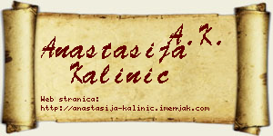 Anastasija Kalinić vizit kartica